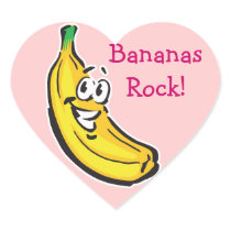 happy banana round sticker