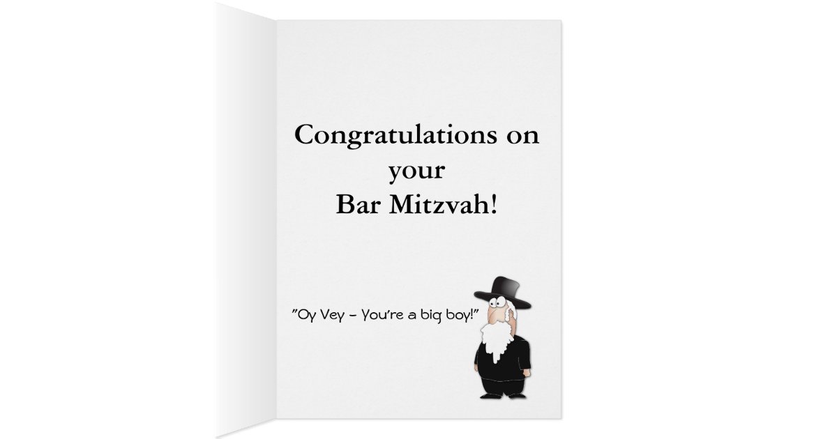 Happy Bar Mitzvah greeting card Funny Jewish boy Zazzle