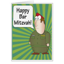 Happy Bar Mitzvah greeting card - Israeli Soldier