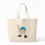 Happy Baseball Player Tote Bags