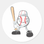 Happy Baseball Player Sticker