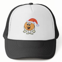 Happy basketball smiley wearing a santa hat by TheeChristmasShop Happy basketball smiley wearing a santa hat