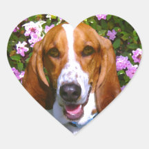 Happy Basset Hound Sticker