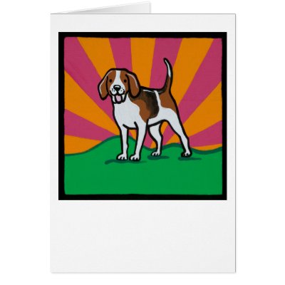 Happy Beagle Card by cynthiadice