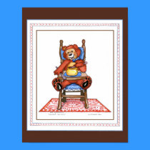 Happy Bear in High Chair posters by ZachBear Happy Bear in High Chair posters