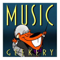 Happy Beaver 9" x9" poster: Music Geekery posters