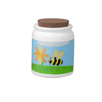 Happy Bee Candy Jar