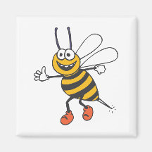 Happy bee cartoon fridge magnets