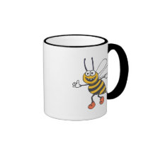 Happy bee cartoon mugs