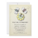 Happy Bee Family Couples Baby Gender Reveal Party Personalized Invite