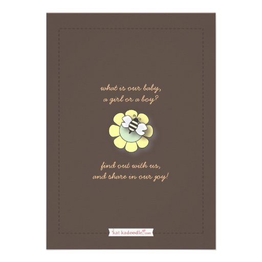 Happy Bee Family Couples Baby Gender Reveal Party Invitation