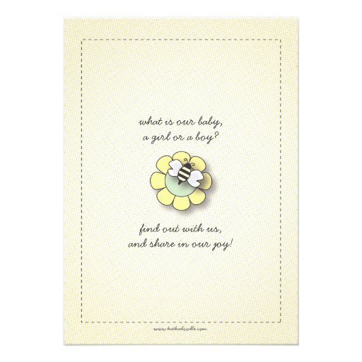 Happy Bee Family Couples Baby Gender Reveal Party Personalized Invite