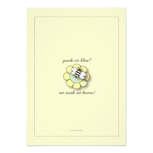 Happy Bee Family Couples Neutral Baby Shower Announcements