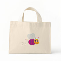 Happy Bee Floral Tote Bag - Customized by creatingmybestlife Happy Bee Floral Tote Bag - Customized
