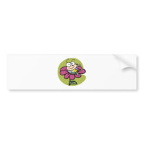 happy bee on flower bumper stickers