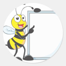 Happy Bee Round Sticker