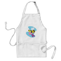 happy bee with pastel flowers aprons