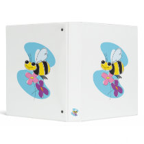 happy bee with pastel flowers binders