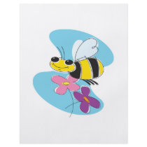 happy bee with pastel flowers personalized flyer