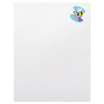 happy bee with pastel flowers personalized letterhead