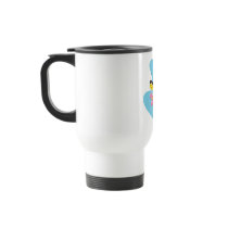 happy bee with pastel flowers coffee mugs