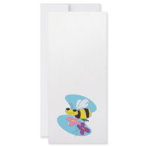 happy bee with pastel flowers custom rack card