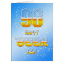 Happy Beer day 98th birthday card