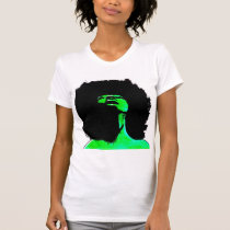 afro, woma, big, hair, african, urban, Camiseta com design gráfico personalizado