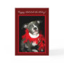 Happy Belated Birthday Pitbull puppy greeting card