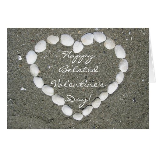 Happy Belated Valentine's Day Seashell clam card | Zazzle