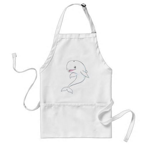 Happy Beluga Whale Cartoon Apron