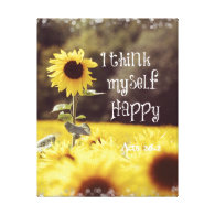 Happy Bible Verse with Sunflowers Canvas Print
