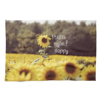 Happy Bible Verse with Sunflowers Kitchen Towels