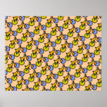 happy bikes pattern posters