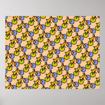 happy bikes pattern posters