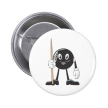 Happy Billiard Eight Ball Button
