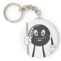 Happy Billiard Eight Ball Keychains