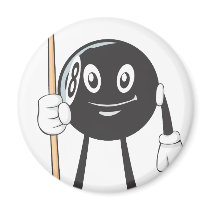 Happy Billiard Eight Ball Magnet