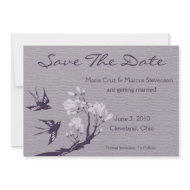 Happy Birds Save The Date (Orchid) invitation