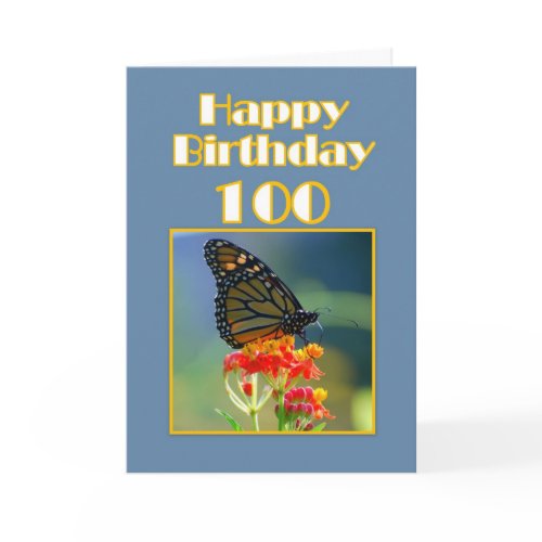 Happy Birthday 100th - Monarch Butterfly card