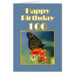 Happy Birthday 100th -  Monarch Butterfly Card