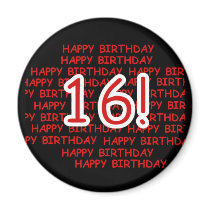 Happy Birthday 16 Magnets