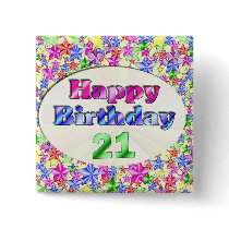 Happy Birthday 21 buttons