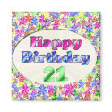 Happy Birthday 21 magnets by dndartstudio Happy Birthday 21 magnets