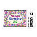 Happy Birthday 21 postage by dndartstudio Happy Birthday 21 postage