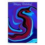 Happy Birthday Abstract Red Dragon Card
