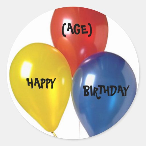 HAPPY, BIRTHDAY, (AGE) Stickers Zazzle