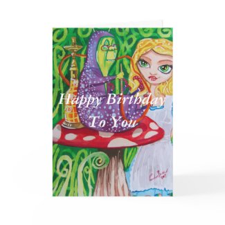 Happy Birthday Alice in wonderland caterpillar card