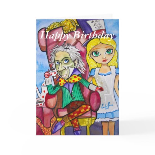 Happy Birthday Alice in wonderland mad hatter card