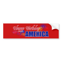 Happy Birthday America Bumper Sticker bumper stickers by ohgeez Happy Birthday America Bumper Sticker bumper stickers